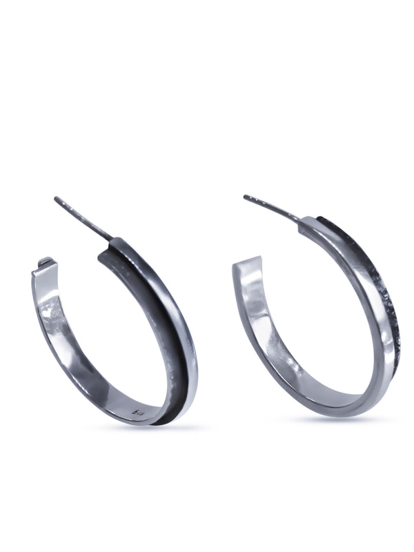 Nondualism Large Silver Hoops
